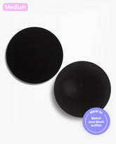 Reusable Round Silicone Nipple Covers Medium - Black Edition Bare it All